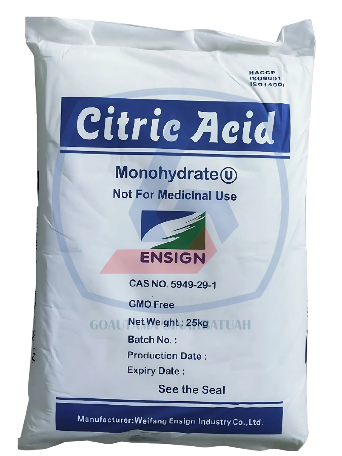 Citric Acid monohydrate - ENSIGN - RRC (Weifang) (25kg)